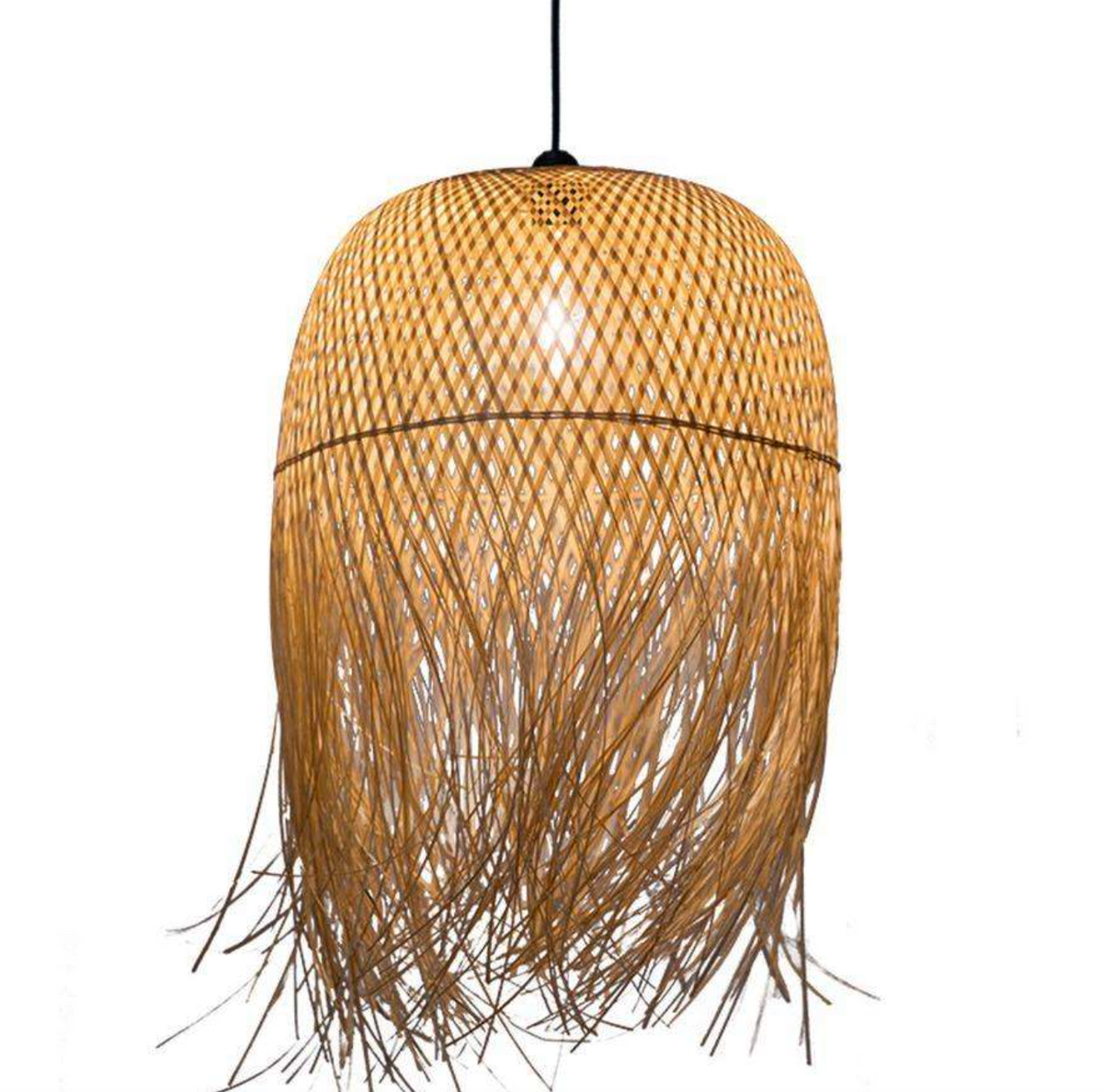 Modern Rattan Bamboo Pendant Light – Natural Woven Hanging Lamp