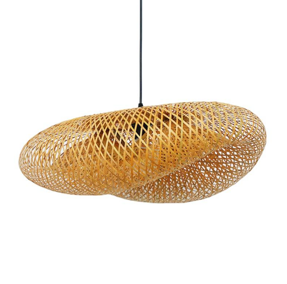Wooden Bamboo Pendant Light – Natural Woven Hanging Lamp for Home & Restaurant