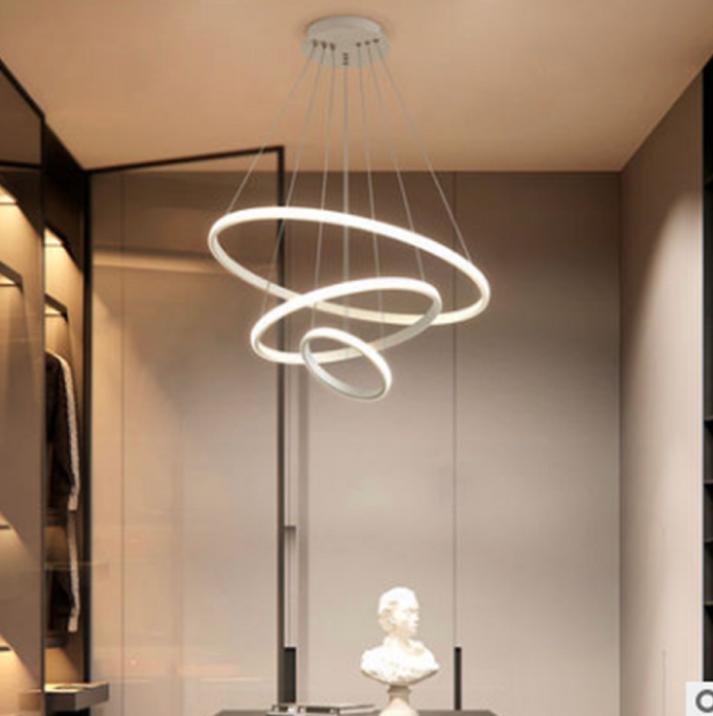 Modern LED Ring Ceiling Light – Sleek Black Circular Lamp for Contemporary Interiors