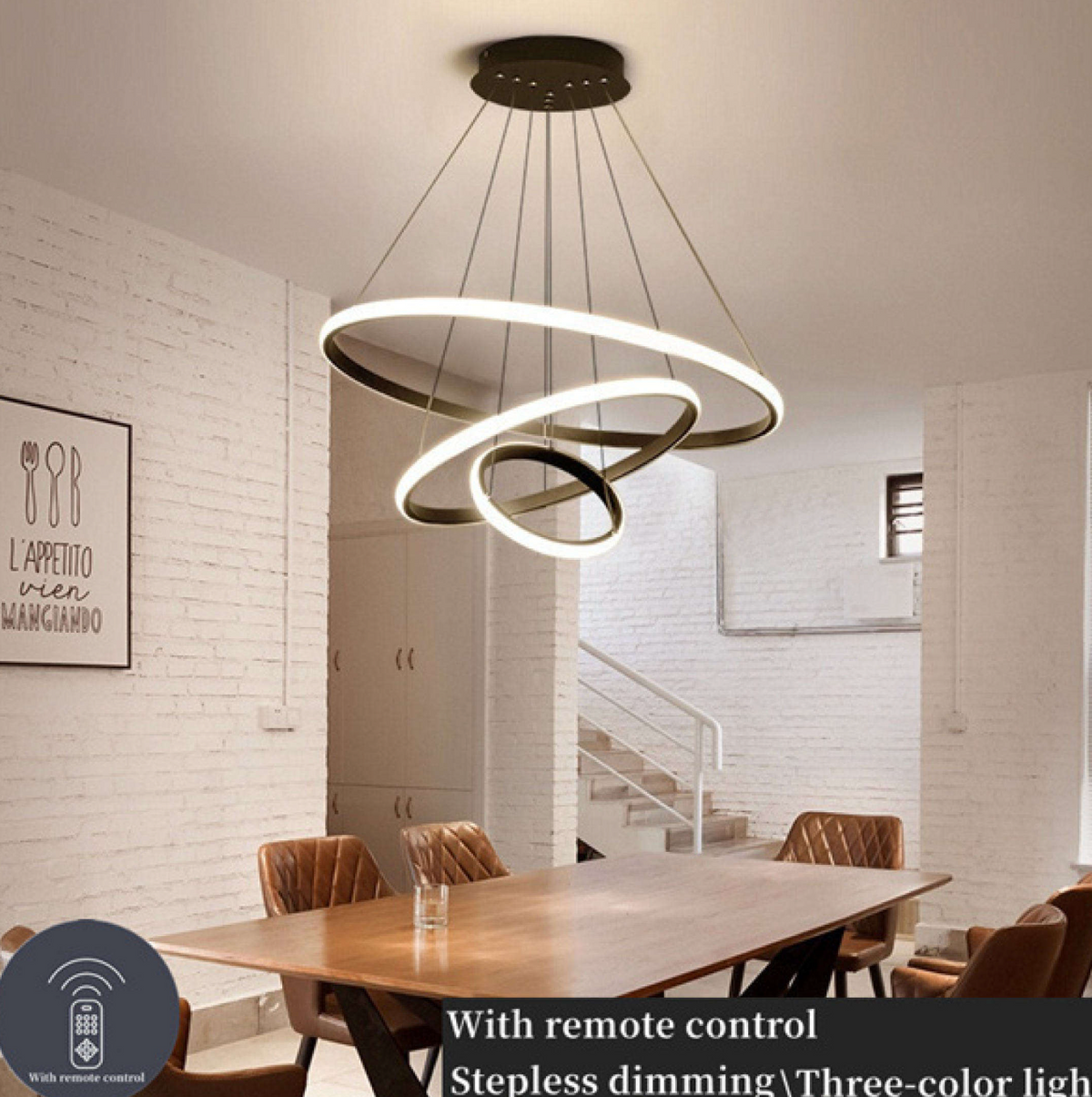 Modern LED Ring Ceiling Light – Sleek Black Circular Lamp for Contemporary Interiors