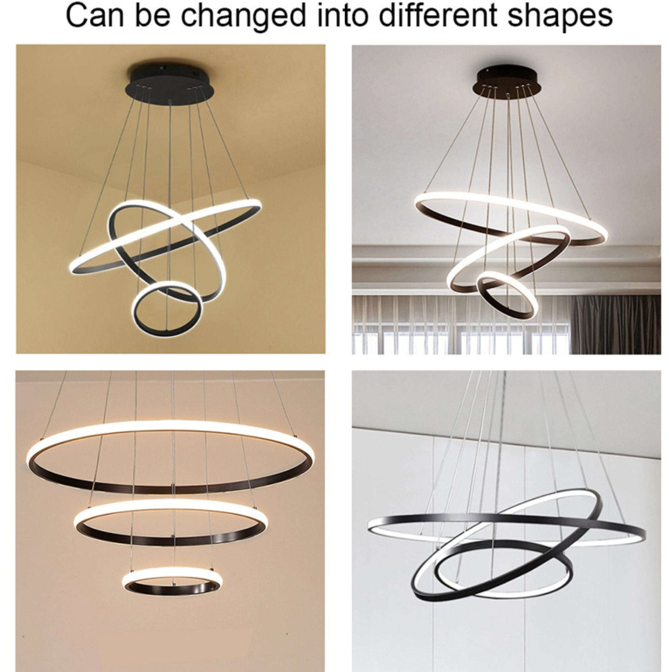 Modern LED Ring Ceiling Light – Sleek Black Circular Lamp for Contemporary Interiors