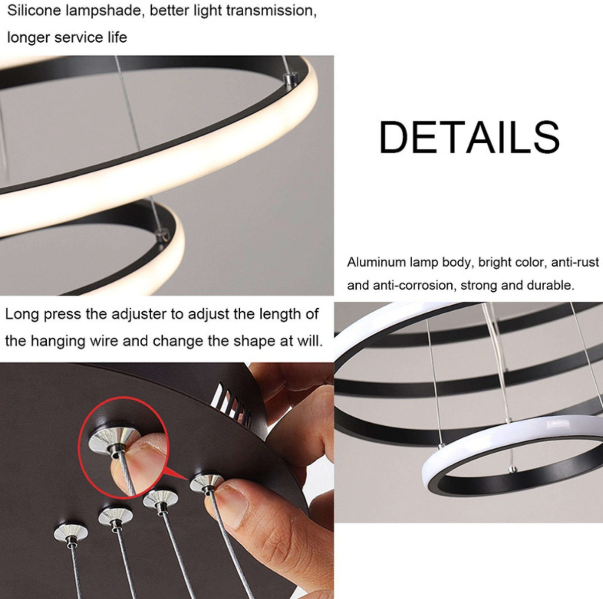 Modern LED Ring Ceiling Light – Sleek Black Circular Lamp for Contemporary Interiors
