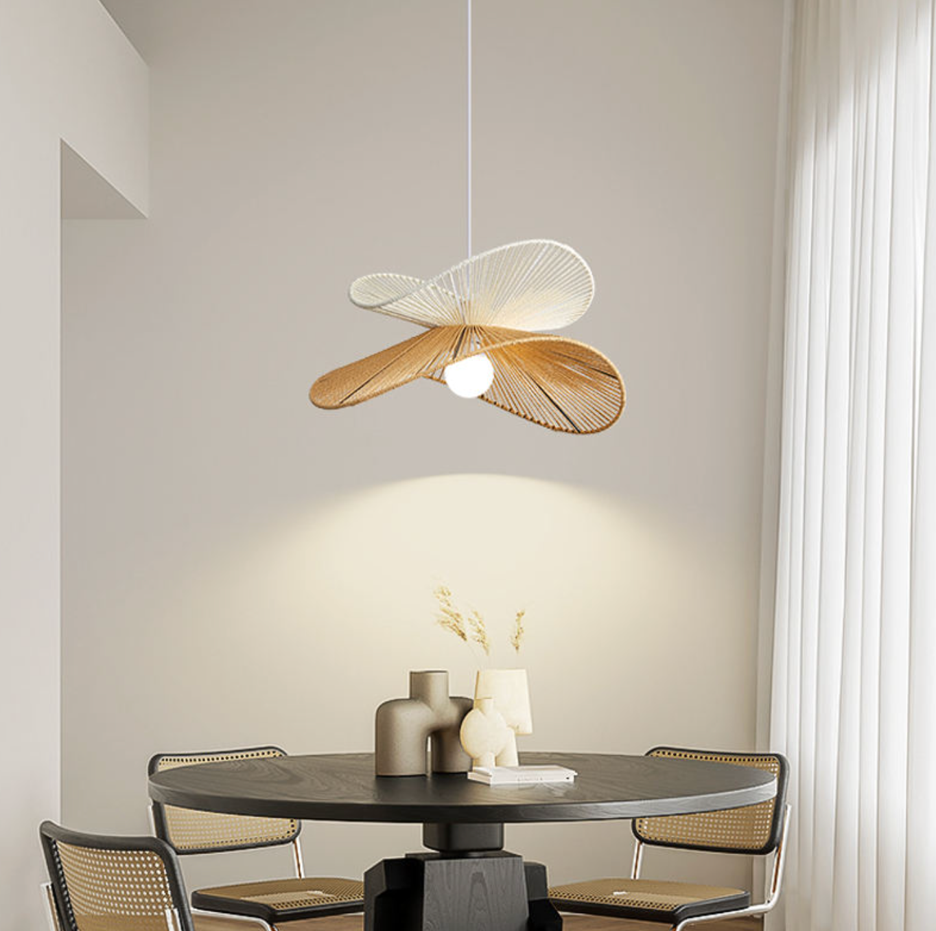 Retro Wabi-Sabi LED Chandelier – Artistic Pendant Light for Dining & Restaurant Spaces