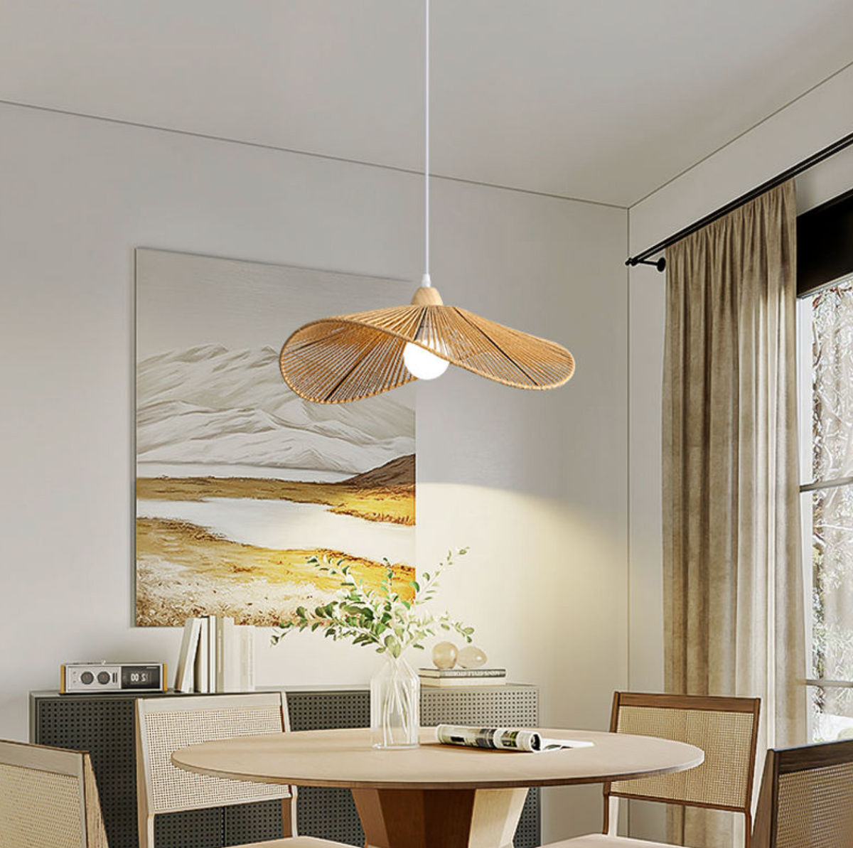 Retro Wabi-Sabi LED Chandelier – Artistic Pendant Light for Dining & Restaurant Spaces