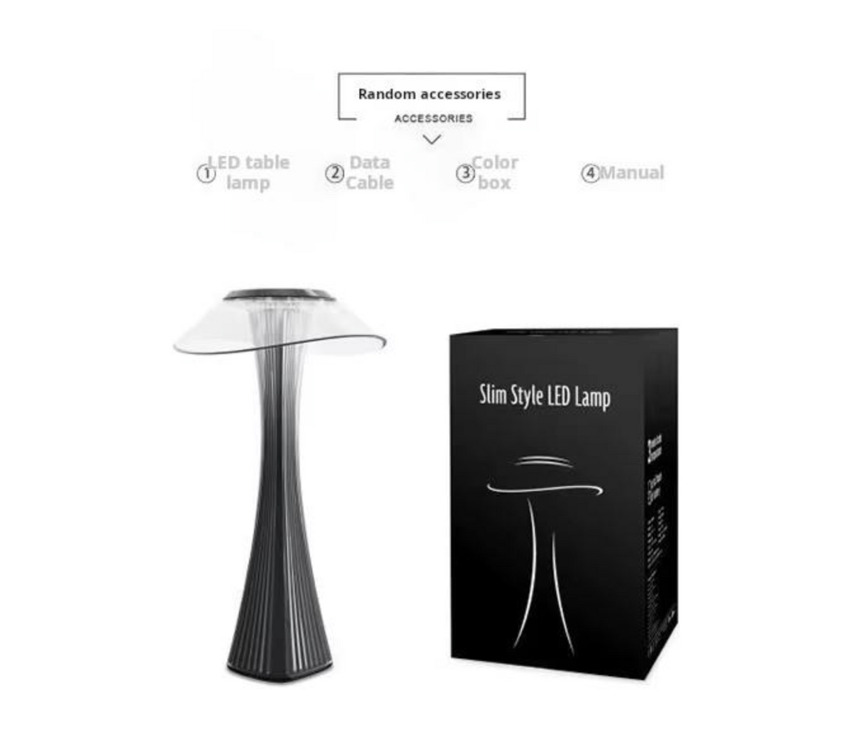 Modern Luxury Crystal LED Table Lamp – Touch Control Rechargeable Bedside Light