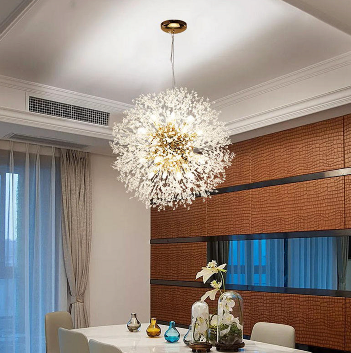 Nordic Crystal Dandelion Chandelier – Modern Luxury Pendant Ceiling Light
